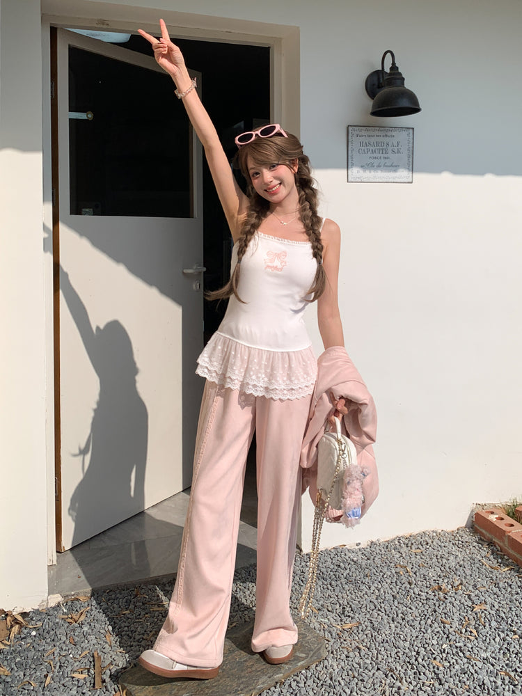 Rose Drift Lace Sweatpants-Bottoms-ntbhshop