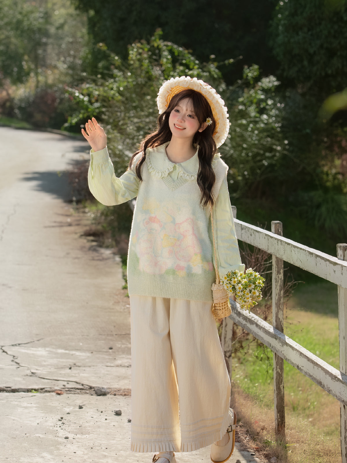 Garden Bear Knit Vest-Outerwear-ntbhshop