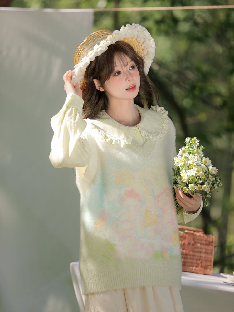 Garden Bear Knit Vest-Outerwear-ntbhshop