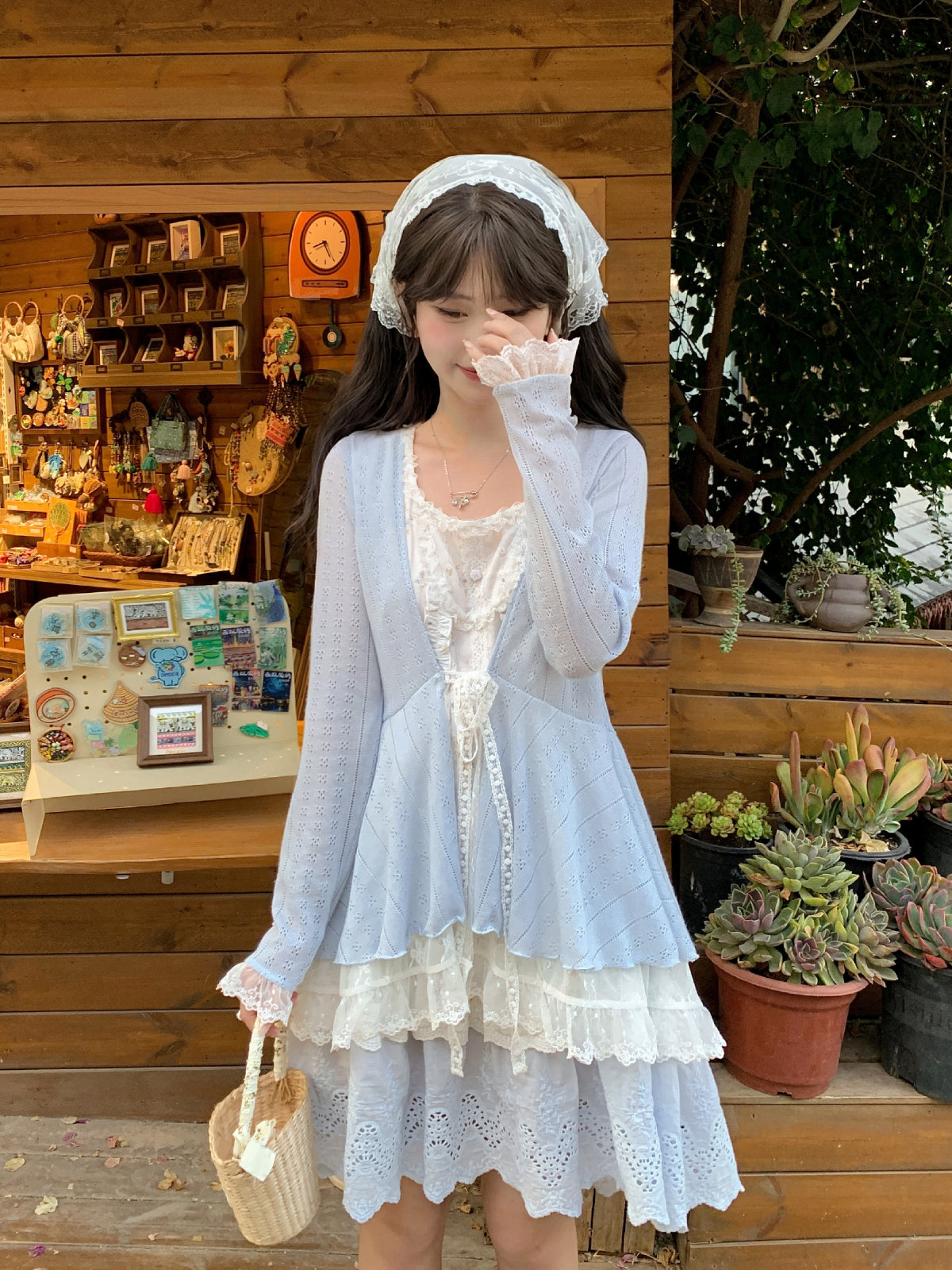 Spring Petal Lace Layer Dress-Dresses-ntbhshop