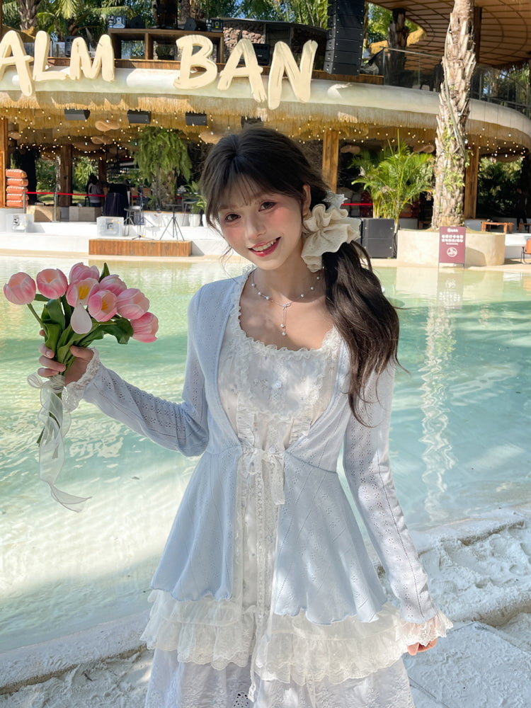 Spring Petal Lace Layer Dress-Dresses-ntbhshop