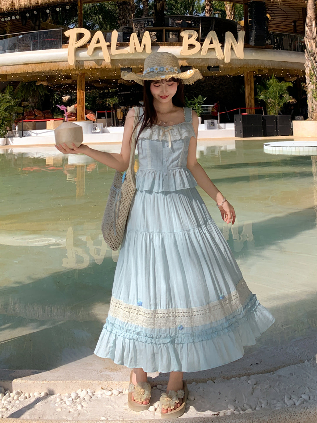 Palm Path Lace Top & Skirt-Sets-ntbhshop