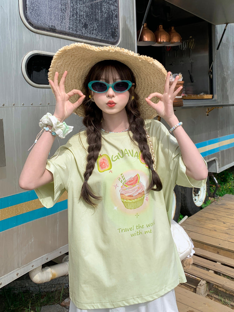 Guava Cupcake Pastel Tees-Tops-ntbhshop