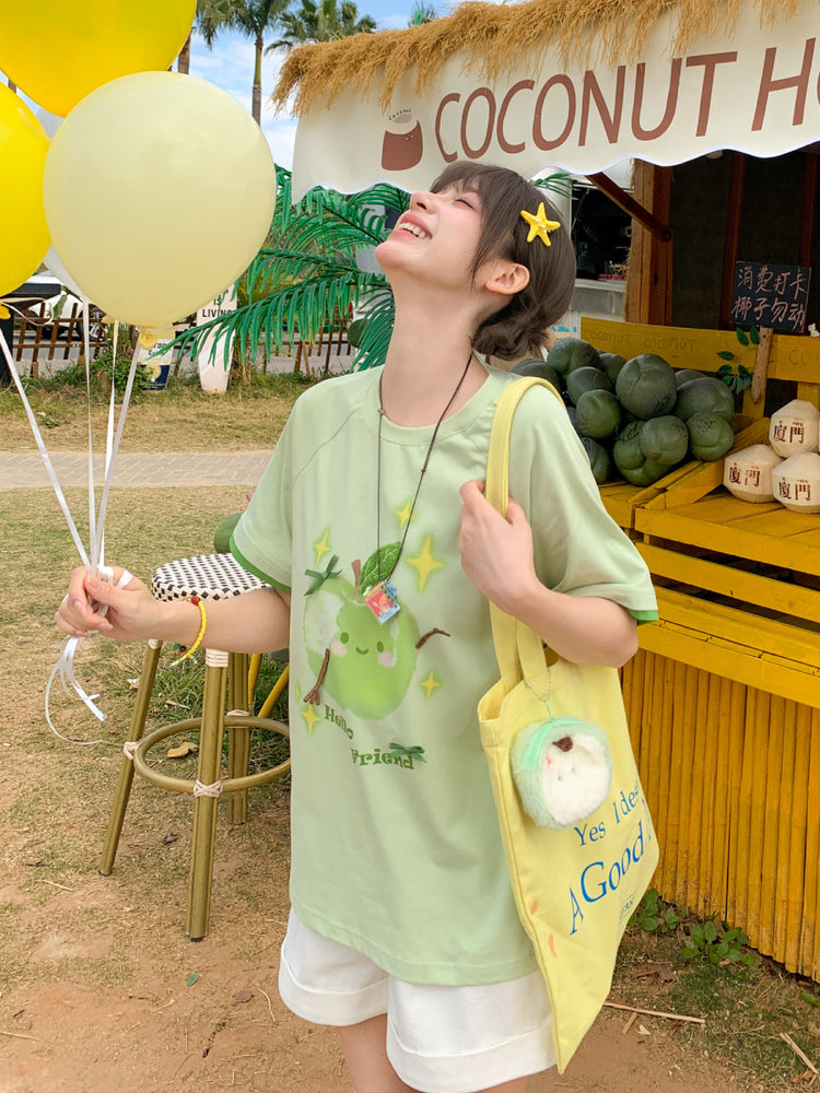 Green Apple Spark Trim Tee-Tops-ntbhshop