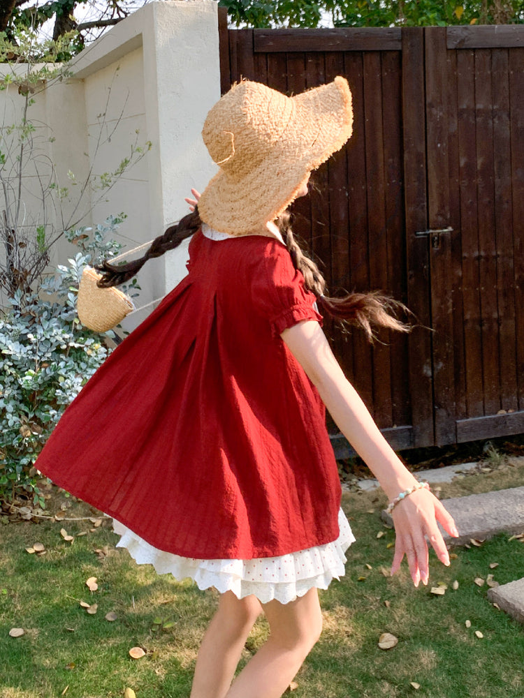 Cherry Dot Sailor Blouse-Tops-ntbhshop