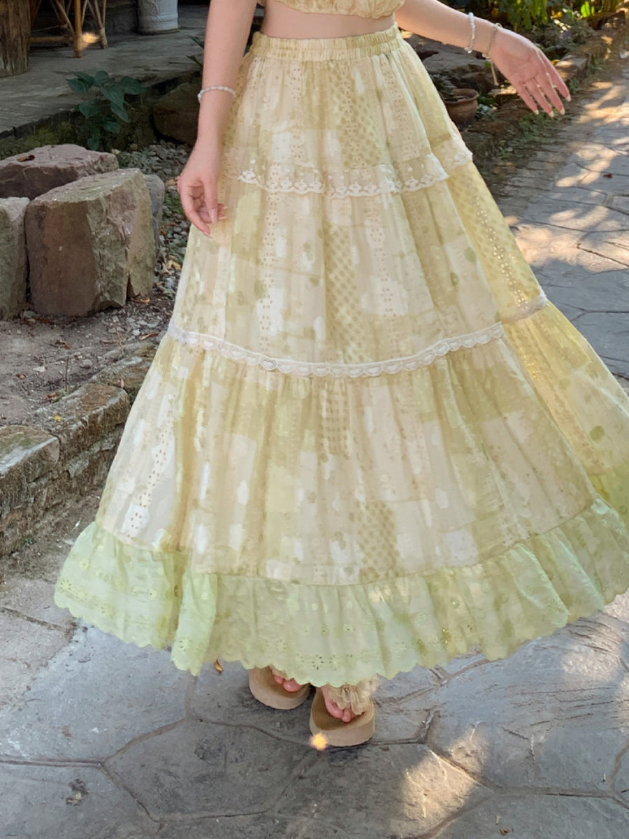 Sage Cottage Crop Top & Maxi Skirt-Sets-ntbhshop