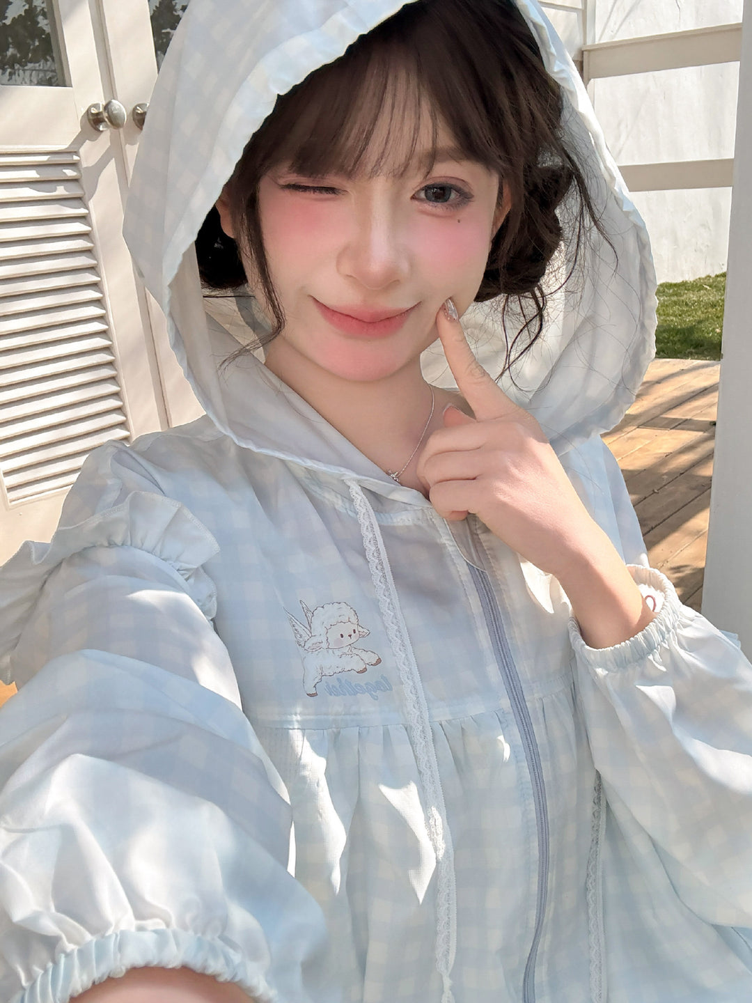 Cloud Gingham Sun Jacket ️-Outerwear-ntbhshop