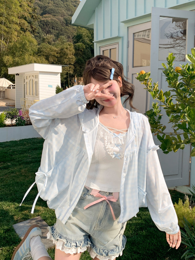 Cloud Gingham Sun Jacket ️-Outerwear-ntbhshop