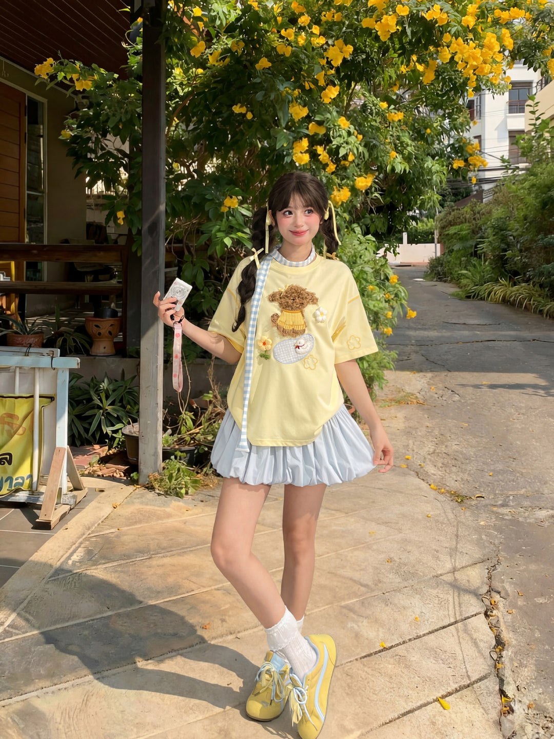 Buttercup Puppy Picnic Tee-Tops-ntbhshop