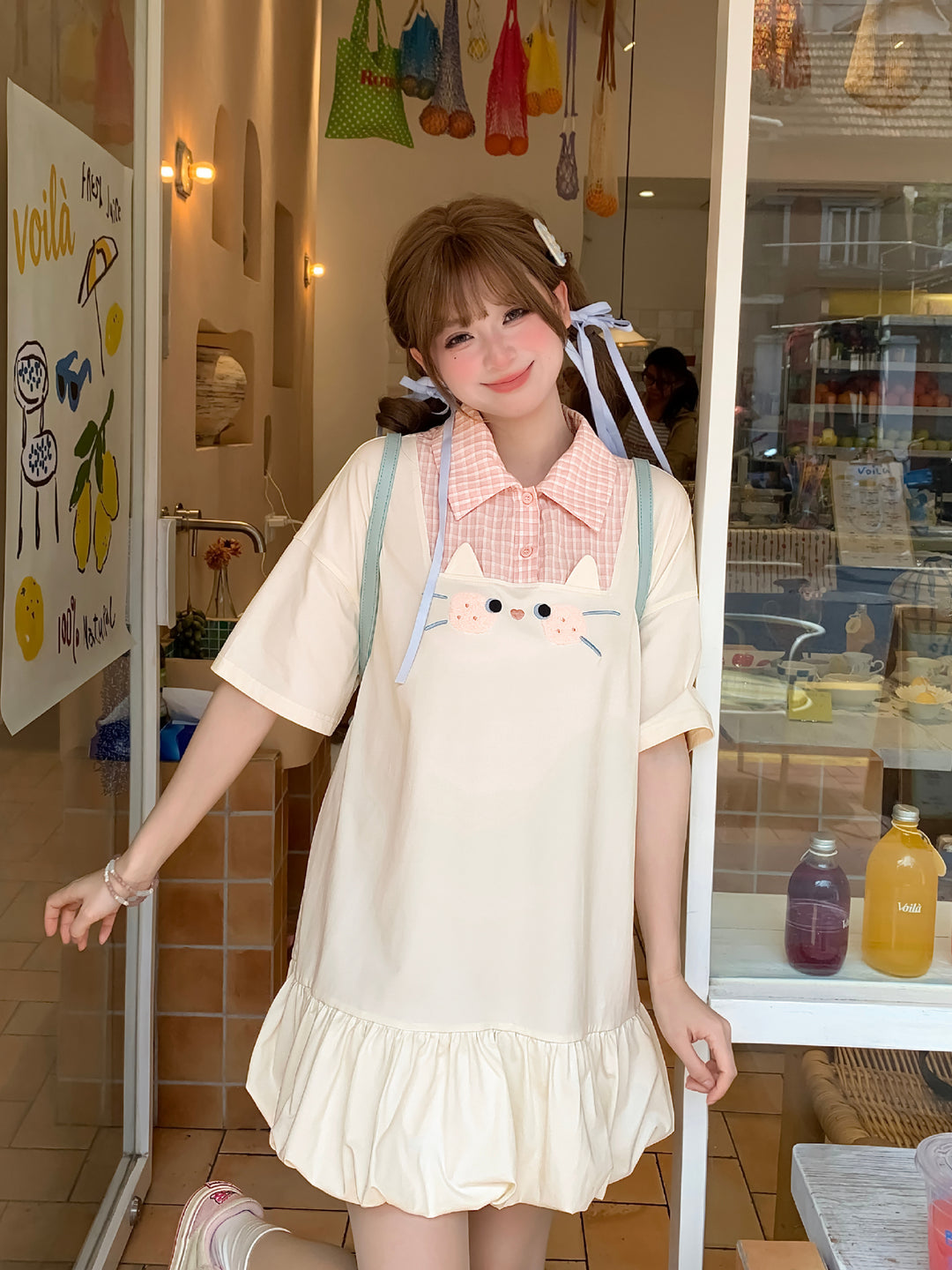 Cookie Cat Bubble Dress-Dresses-ntbhshop