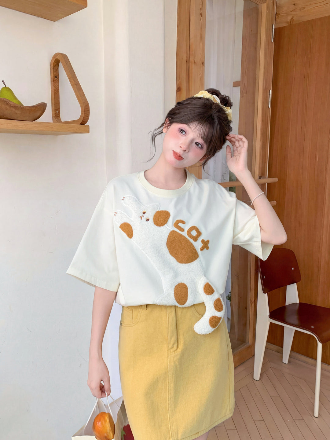 Milk Patch Cat Tee-Tops-ntbhshop