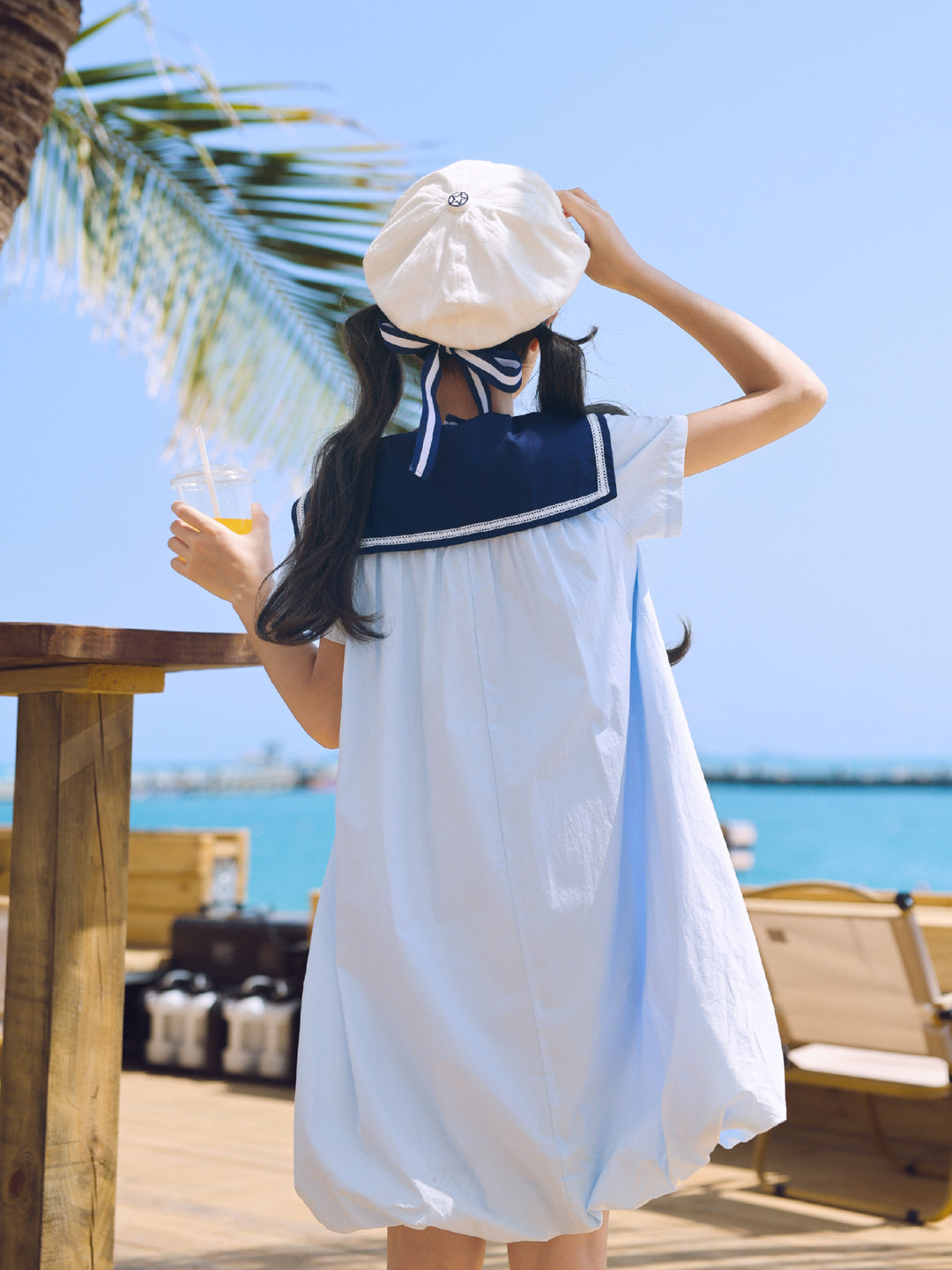 white sailor dress - White* Little Stretch Zipper Sky Harbor Sailor Dress &