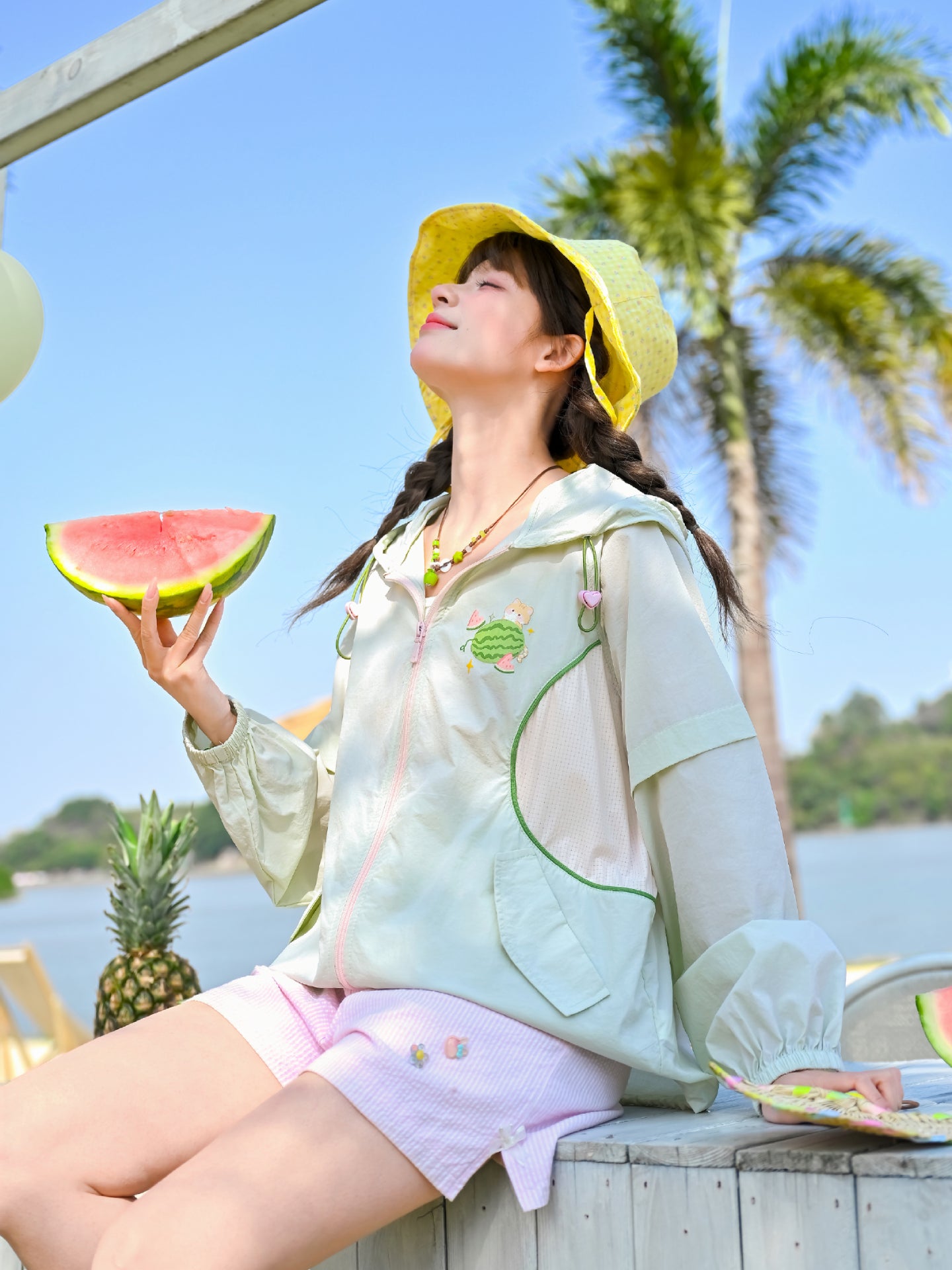 Summer Melon Kitten Sun Jacket-Outerwear-ntbhshop