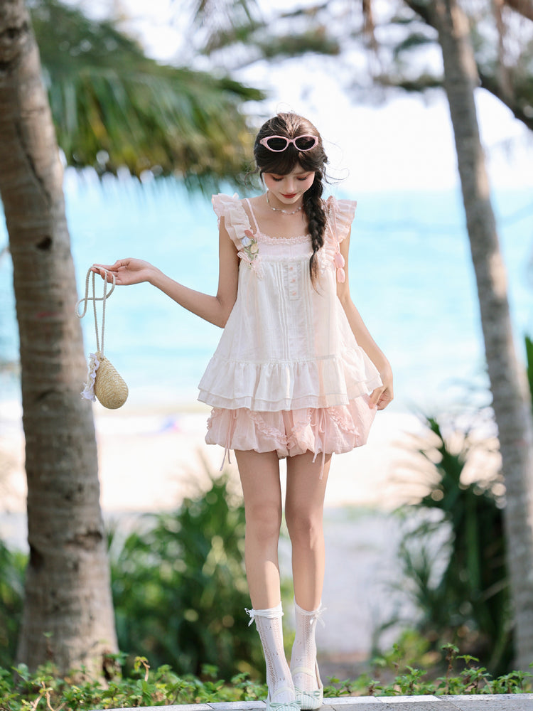 Tulip Bubble Petaline Blouse & Shorts-Sets-ntbhshop