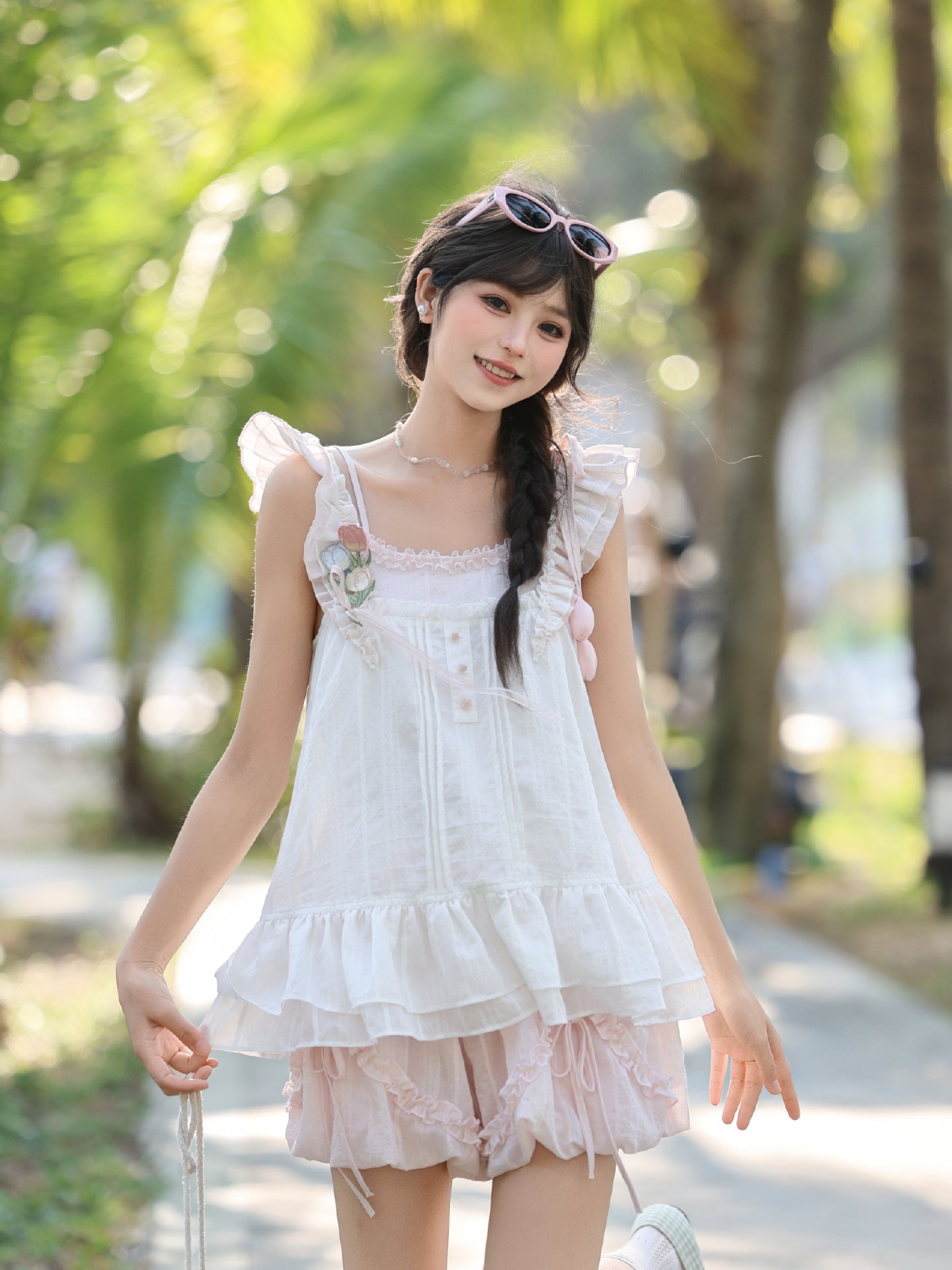 Tulip Bubble Petaline Blouse & Shorts-Sets-ntbhshop