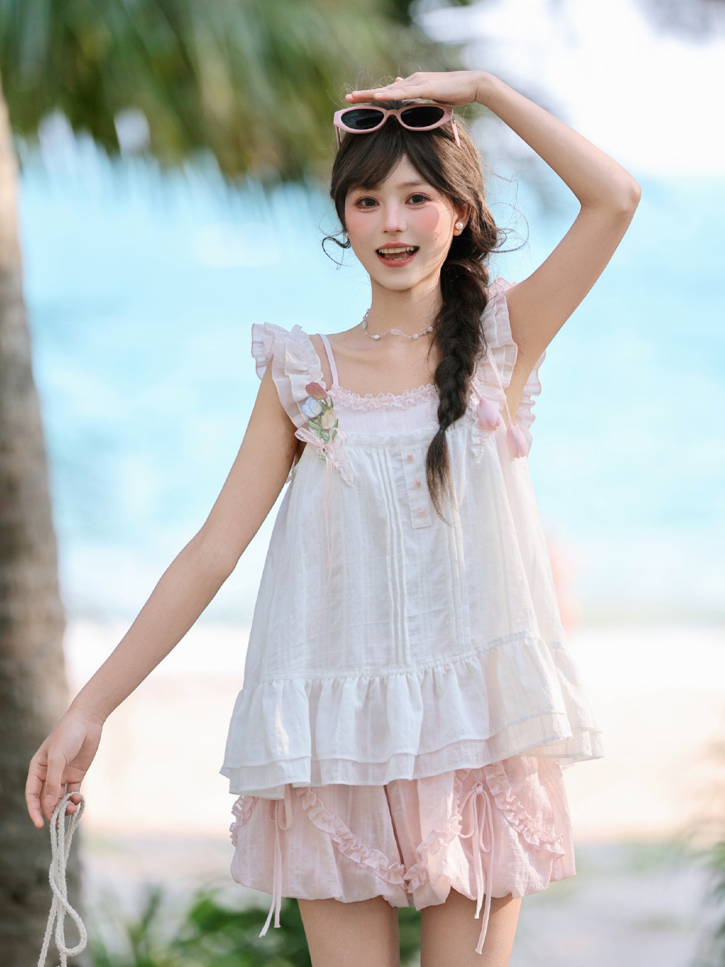 Tulip Bubble Petaline Blouse & Shorts-Sets-ntbhshop