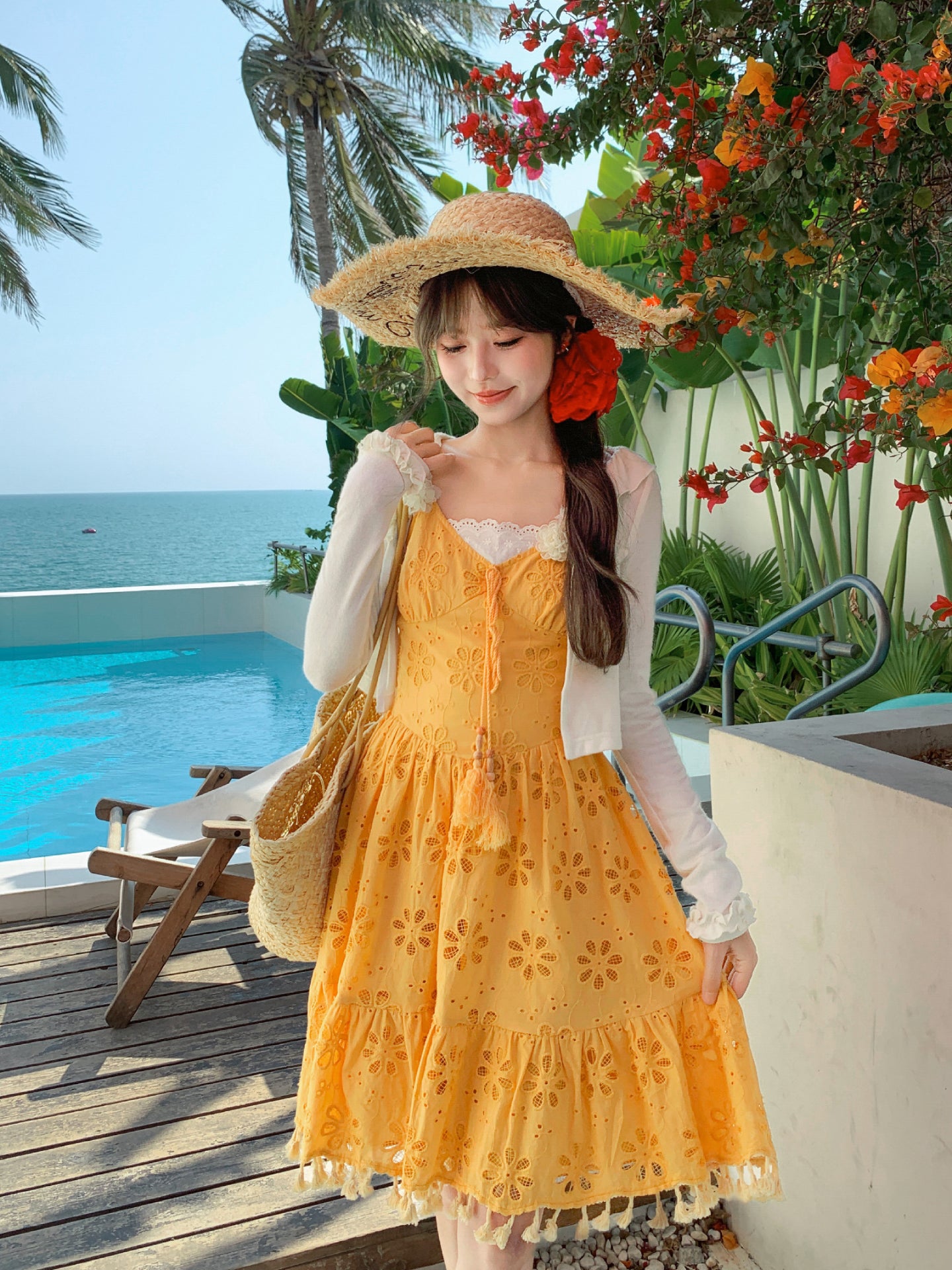 Sunflower Tassel Sundress-Dresses-ntbhshop