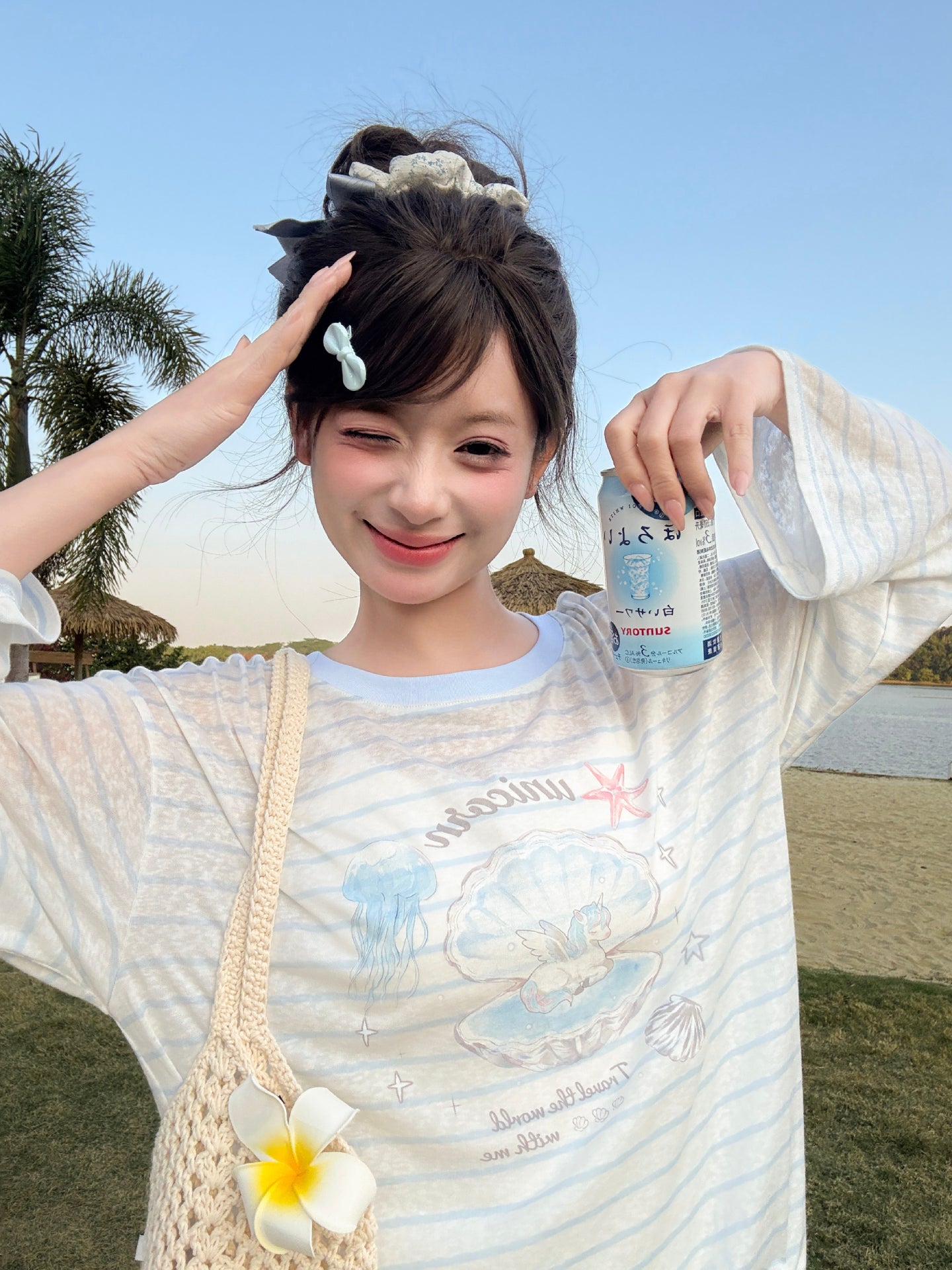 Seashell Unicorn Long Sleeve Tee-Tops-ntbhshop
