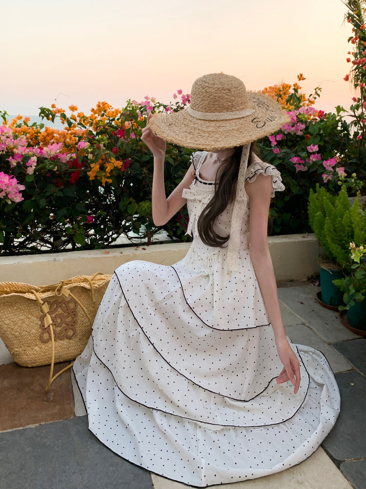 Parisian Polka Maxi Cake Dress-Dresses-ntbhshop
