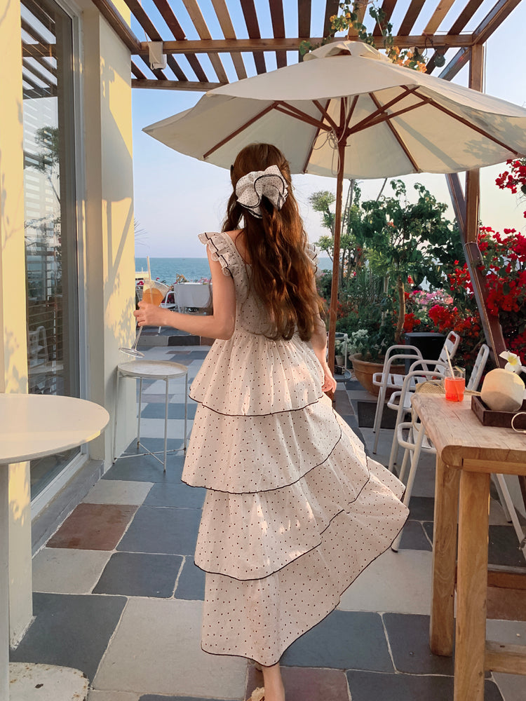 Parisian Polka Maxi Cake Dress-Dresses-ntbhshop