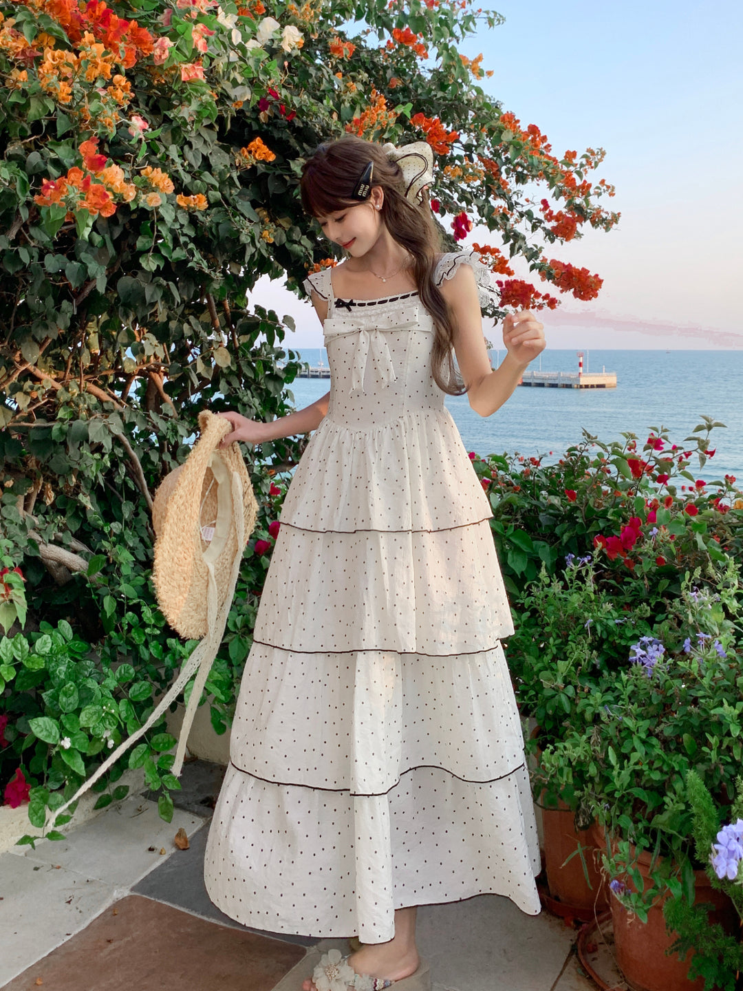 Parisian Polka Maxi Cake Dress-Dresses-ntbhshop