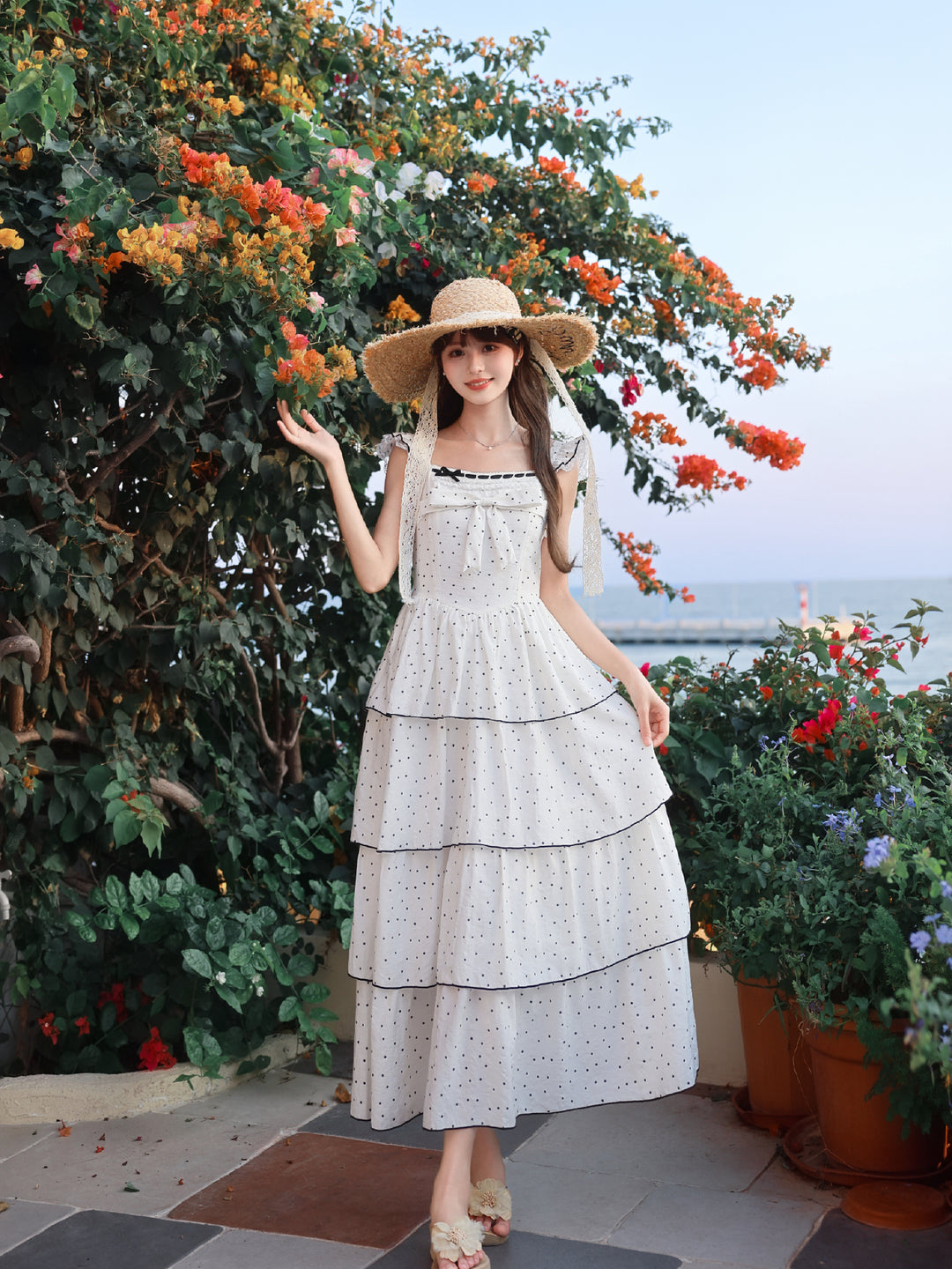 Parisian Polka Maxi Cake Dress-Dresses-ntbhshop