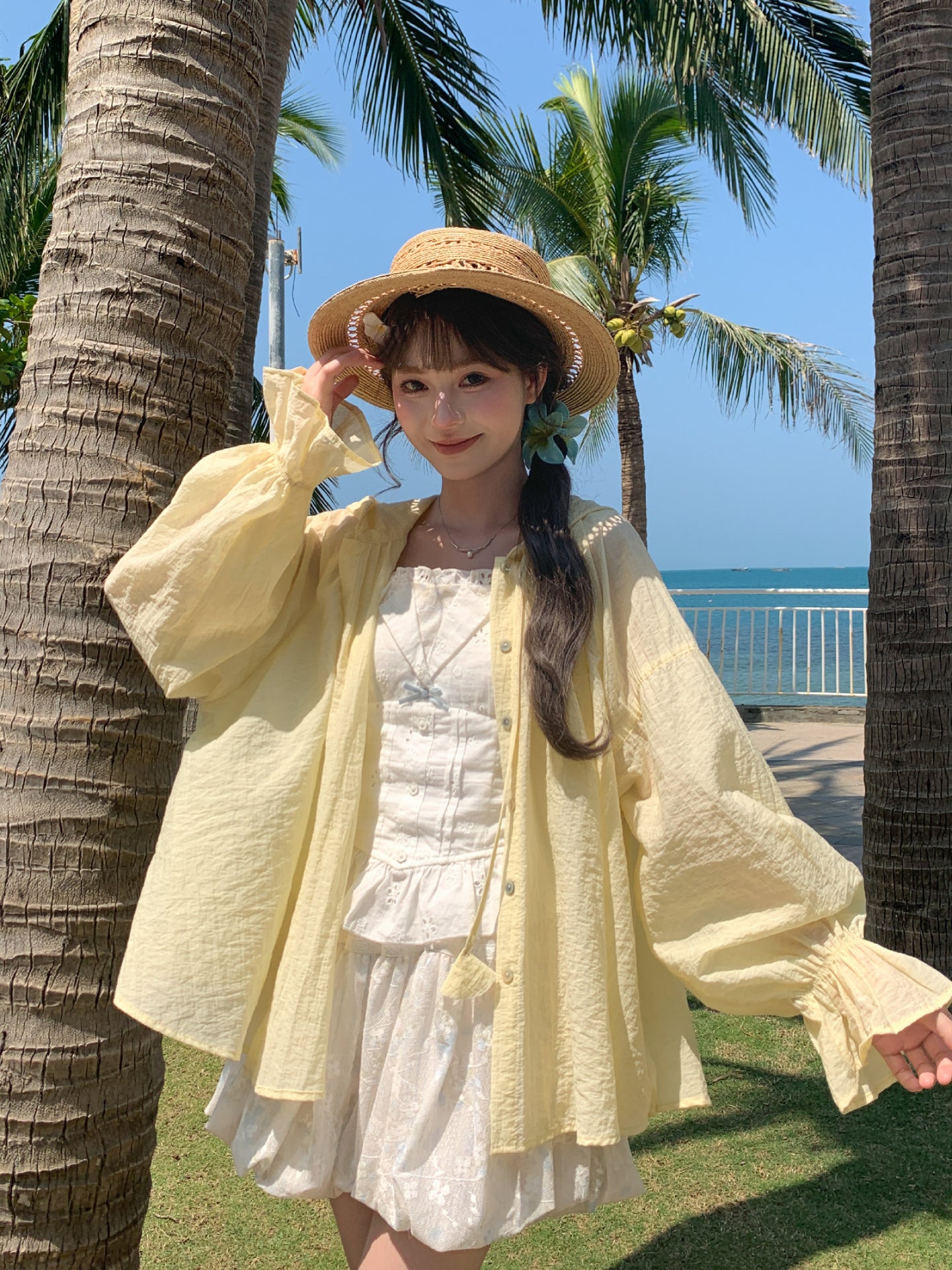 Pastel Cloud Hooded Blouses-Tops-ntbhshop