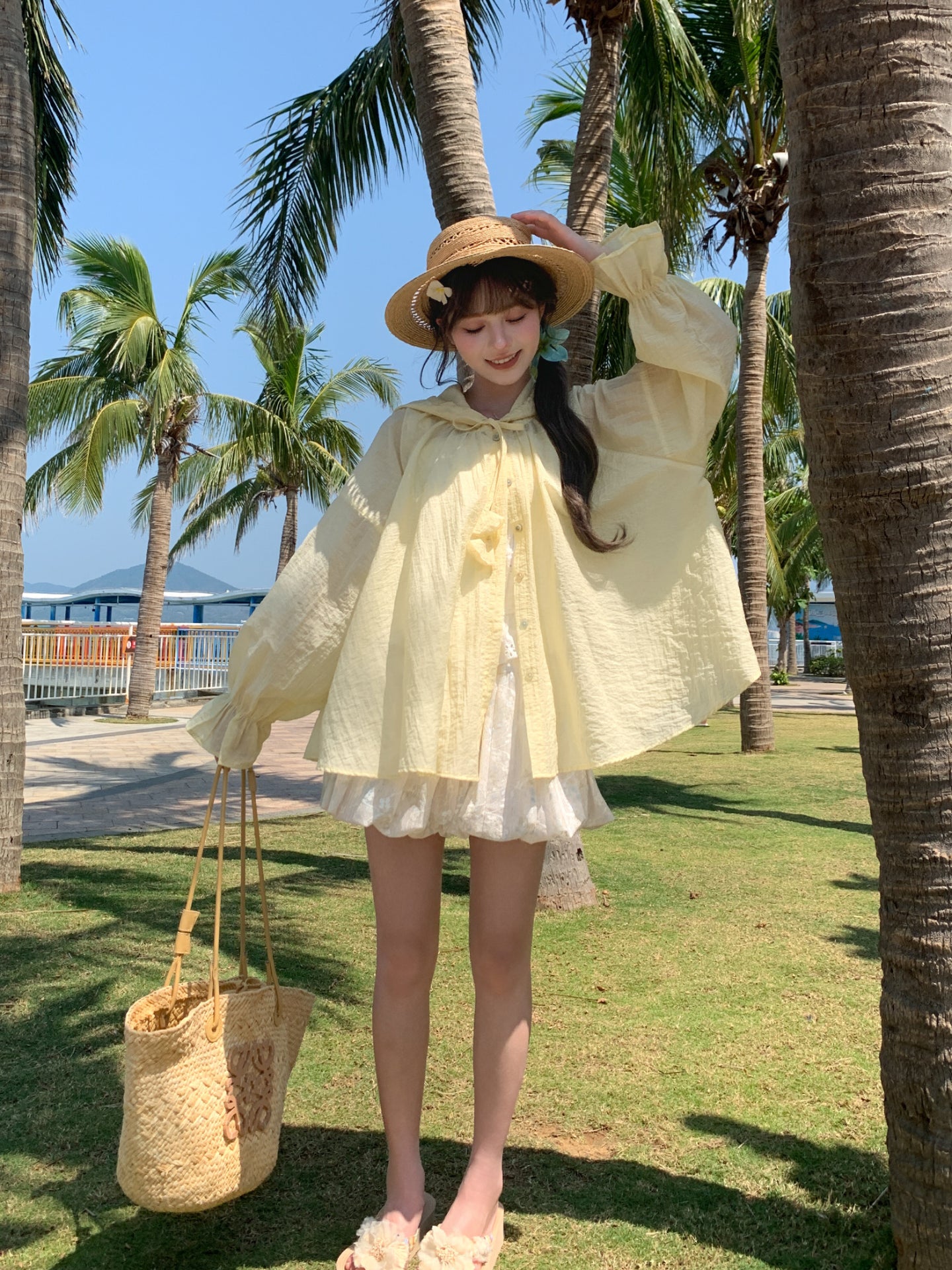 Pastel Cloud Hooded Blouses-Tops-ntbhshop