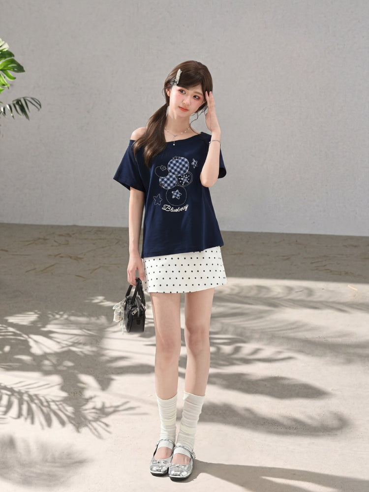 Blueberry Gingham Slant Top-Tops-ntbhshop