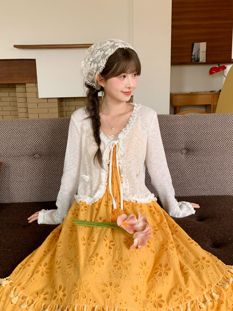 Butterfly Frill Tie Cardigans-Outerwear-ntbhshop