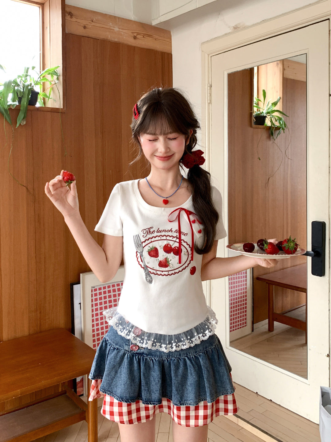 Strawberry Lunch Baby Tee-Tops-ntbhshop