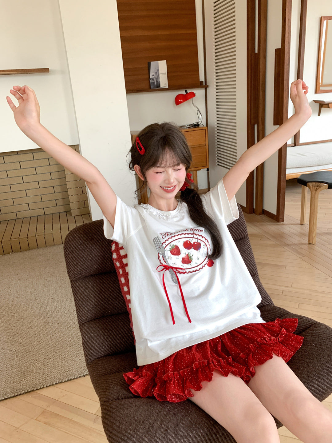 Strawberry Lunch Cotton Tee-Tops-ntbhshop