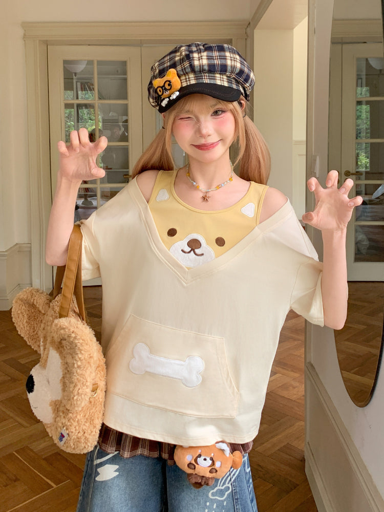 Bone & Pup Layered Tee-Tops-ntbhshop