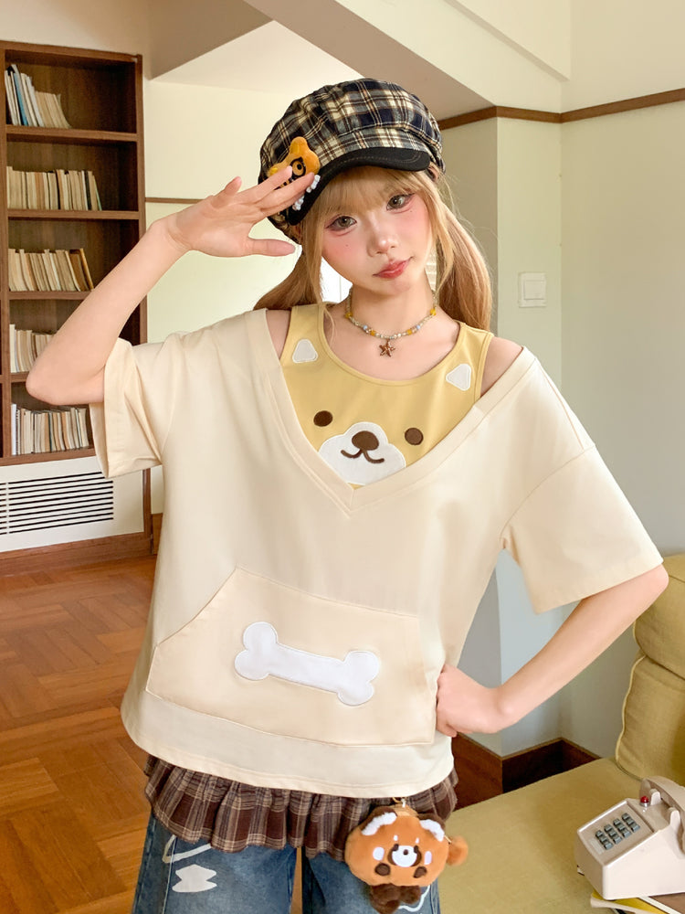 Bone & Pup Layered Tee-Tops-ntbhshop
