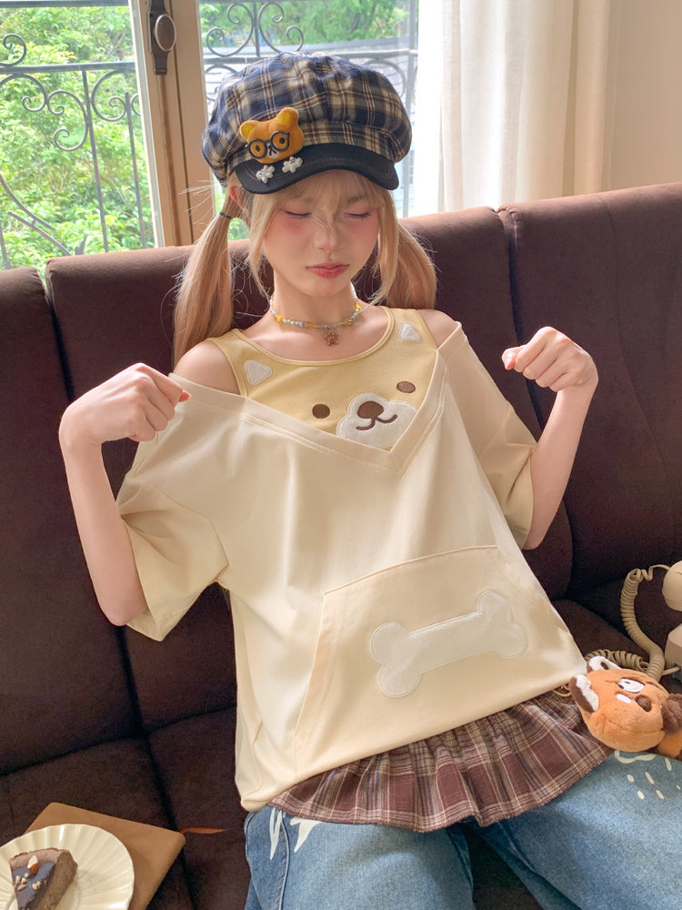 Bone & Pup Layered Tee-Tops-ntbhshop
