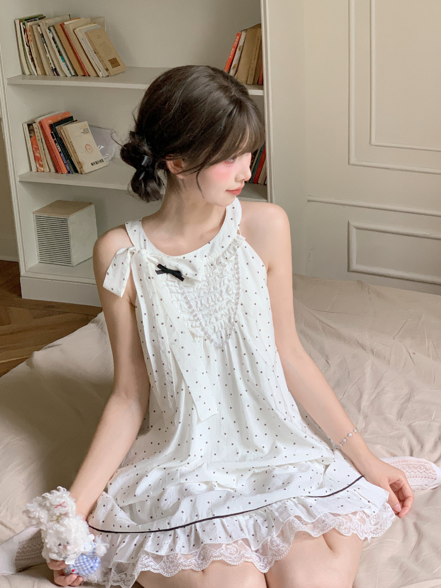 Milk Polka Doll Dress-Dresses-ntbhshop