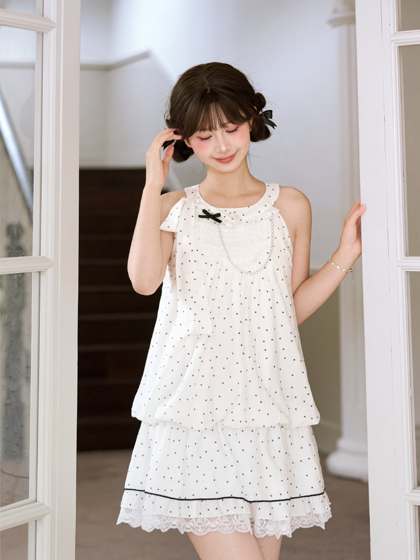 Milk Polka Doll Dress-Dresses-ntbhshop