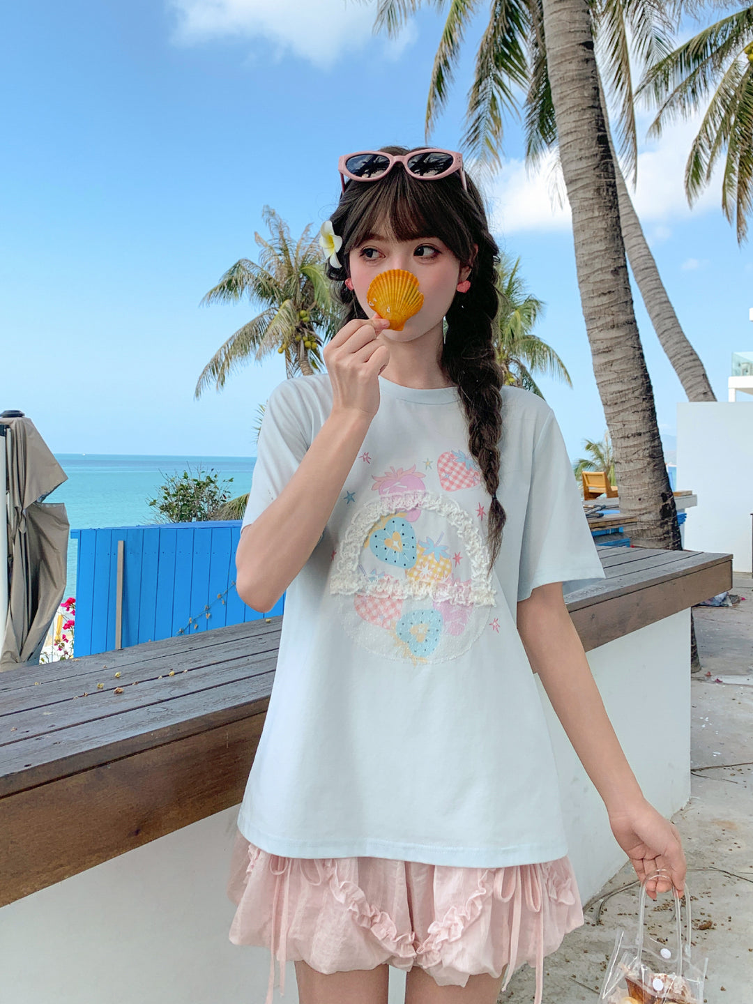 Ocean Candy Lace Tee-Tops-ntbhshop