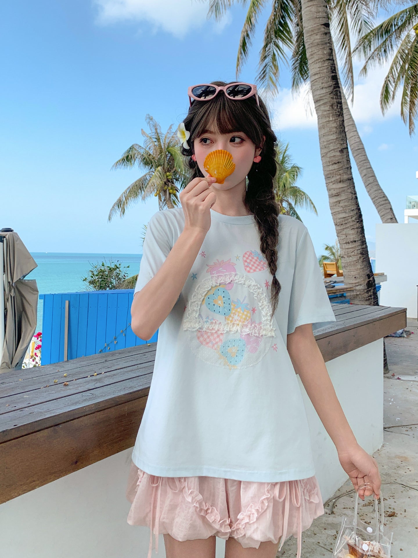 Ocean Candy Lace Tee-Tops-ntbhshop