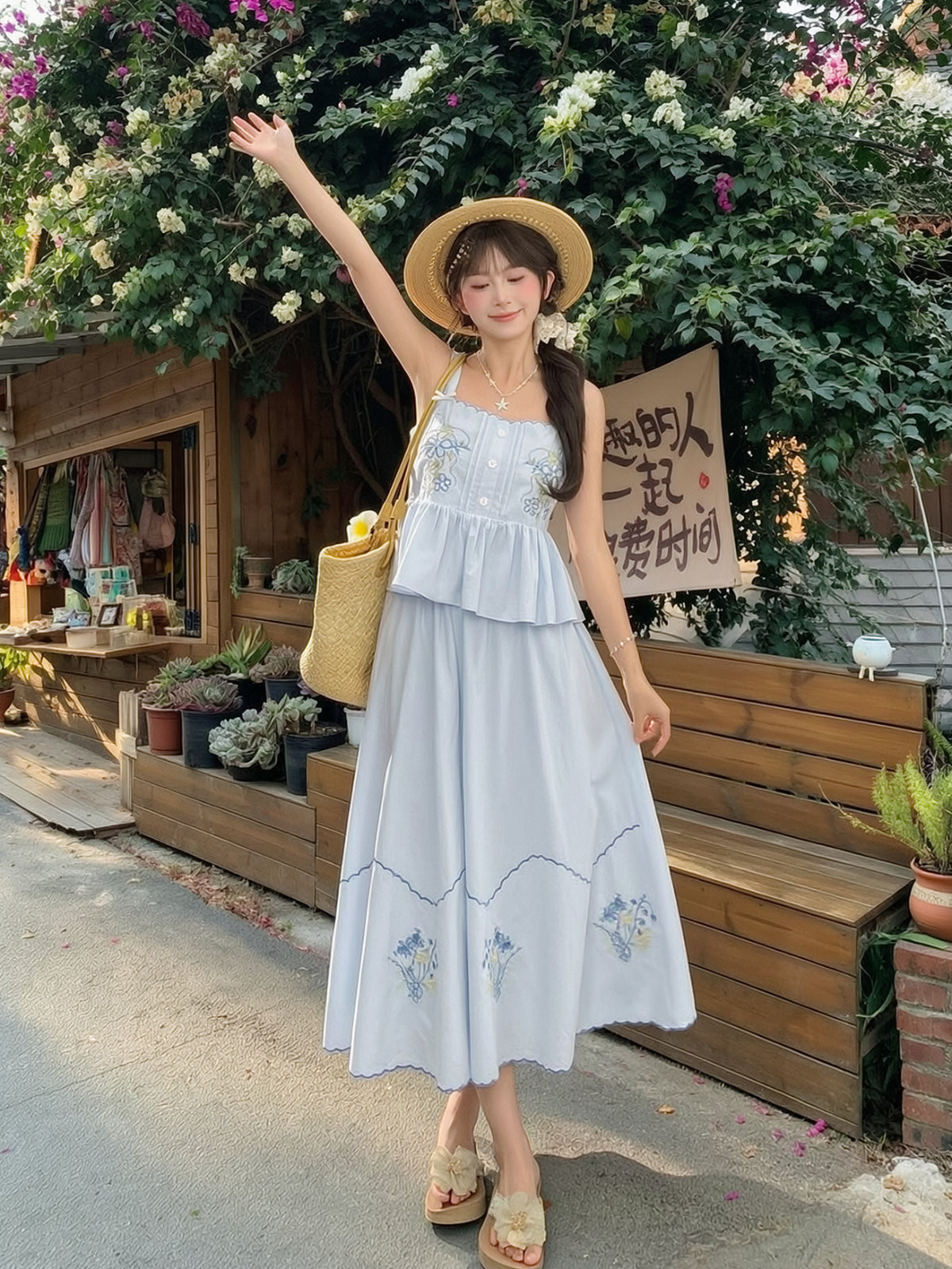 Wildflower Porch Top & Skirt-Sets-ntbhshop