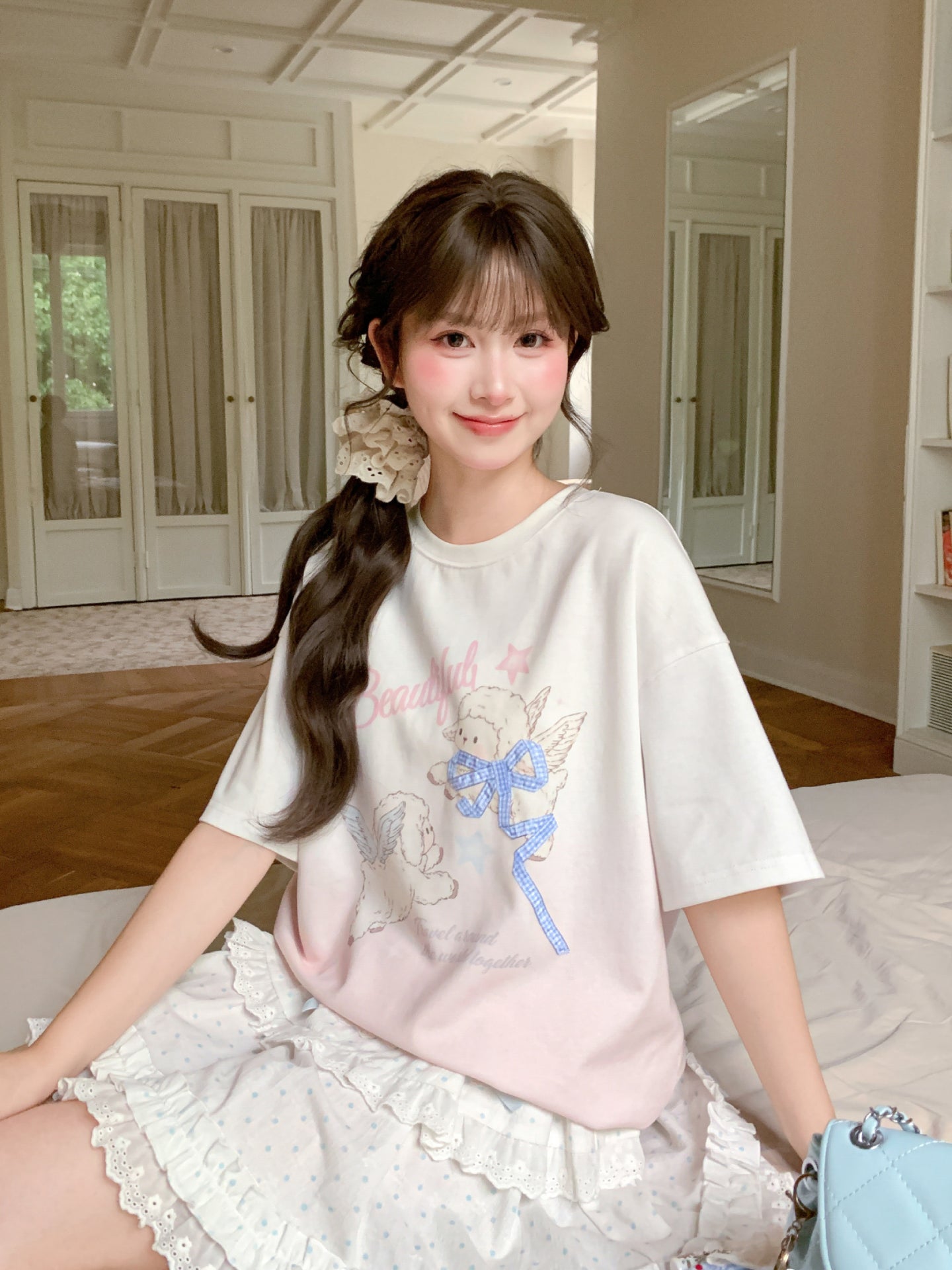 Angel Lamb Gradient Tees-Tops-ntbhshop