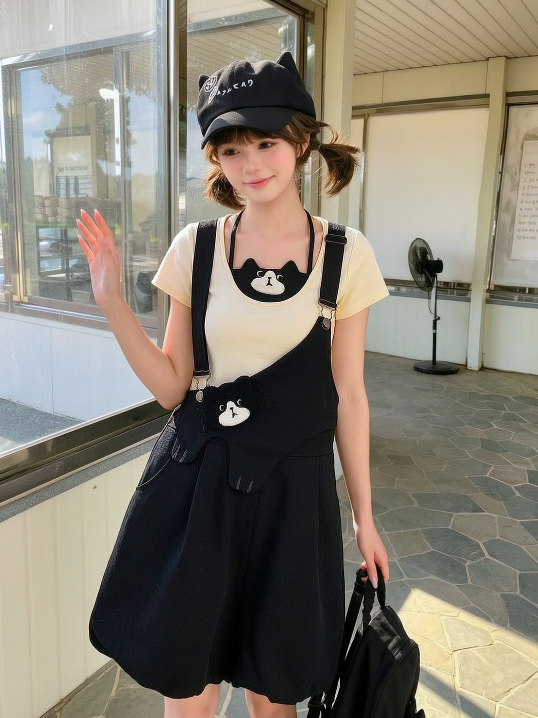 Milk Cat Halter Tee-Tops-ntbhshop