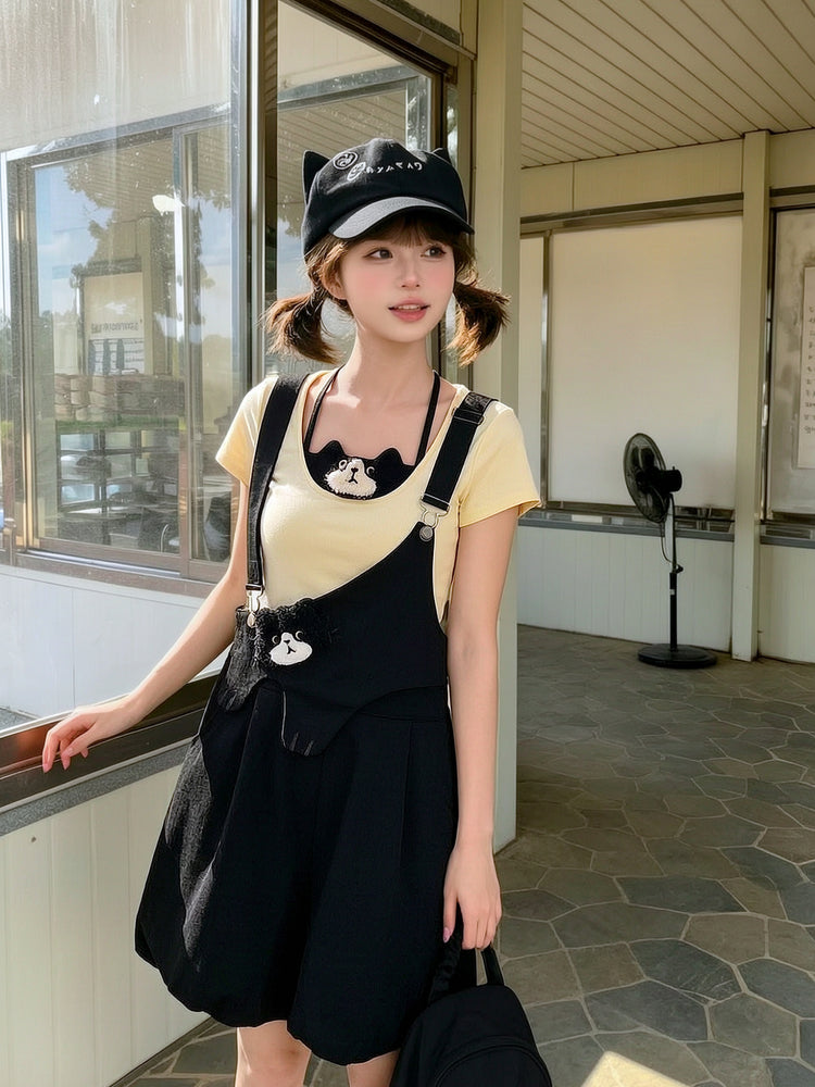 Milk Cat Halter Tee-Tops-ntbhshop