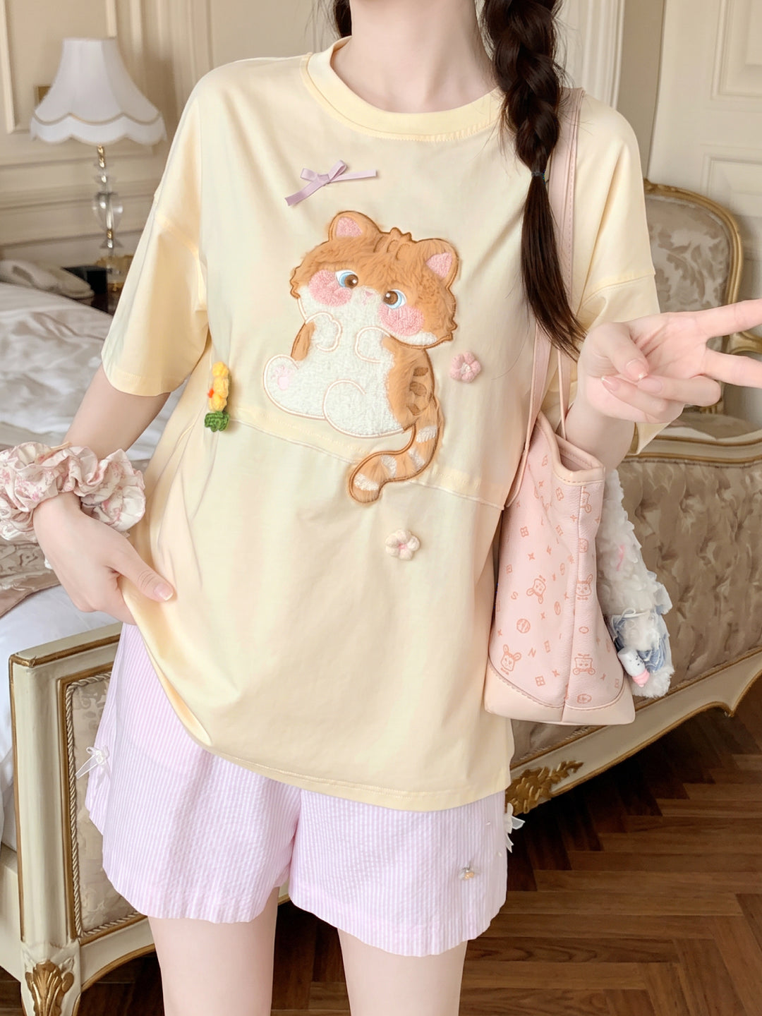Butter Tabby Graphic Tee-Tops-ntbhshop