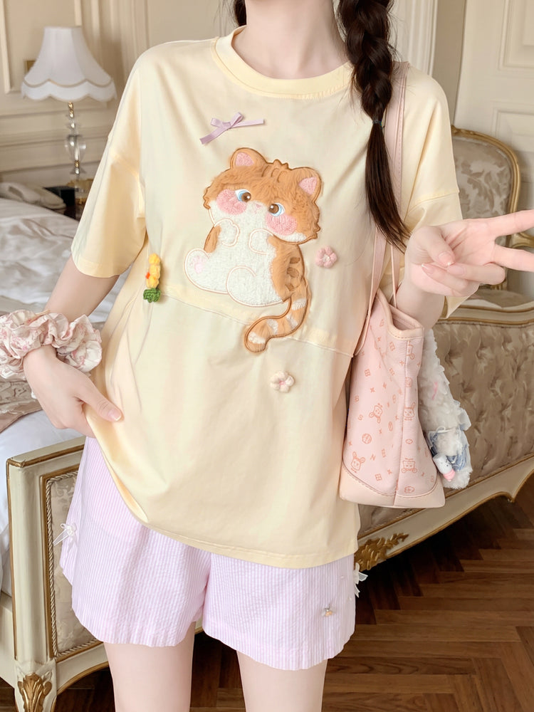 Butter Tabby Graphic Tee-Tops-ntbhshop