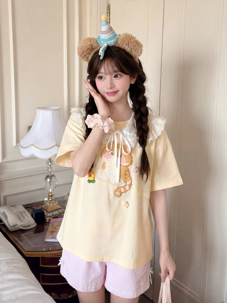 Butter Tabby Graphic Tee-Tops-ntbhshop