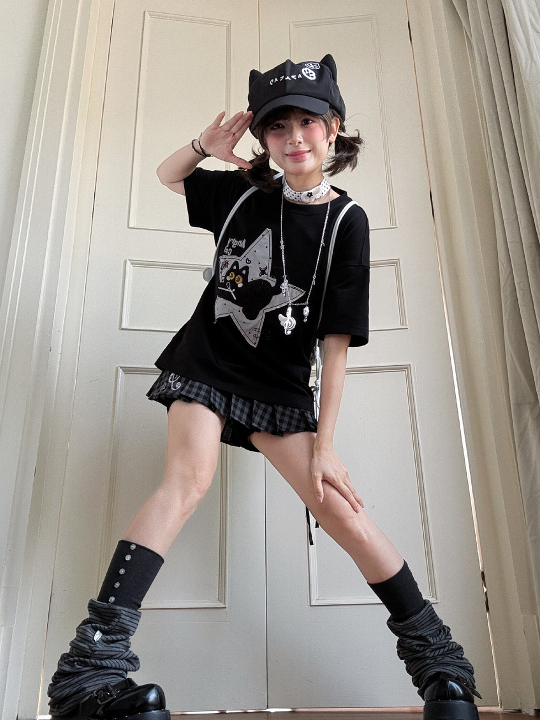 Angry Cat Star Tee-Tops-ntbhshop