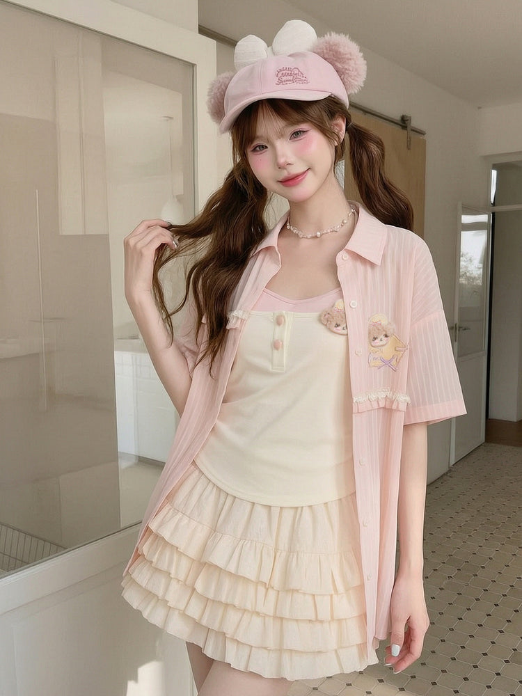 Bakery Bear Tie Shirt-Tops-ntbhshop