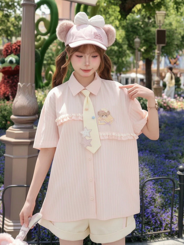 Bakery Bear Tie Shirt-Tops-ntbhshop