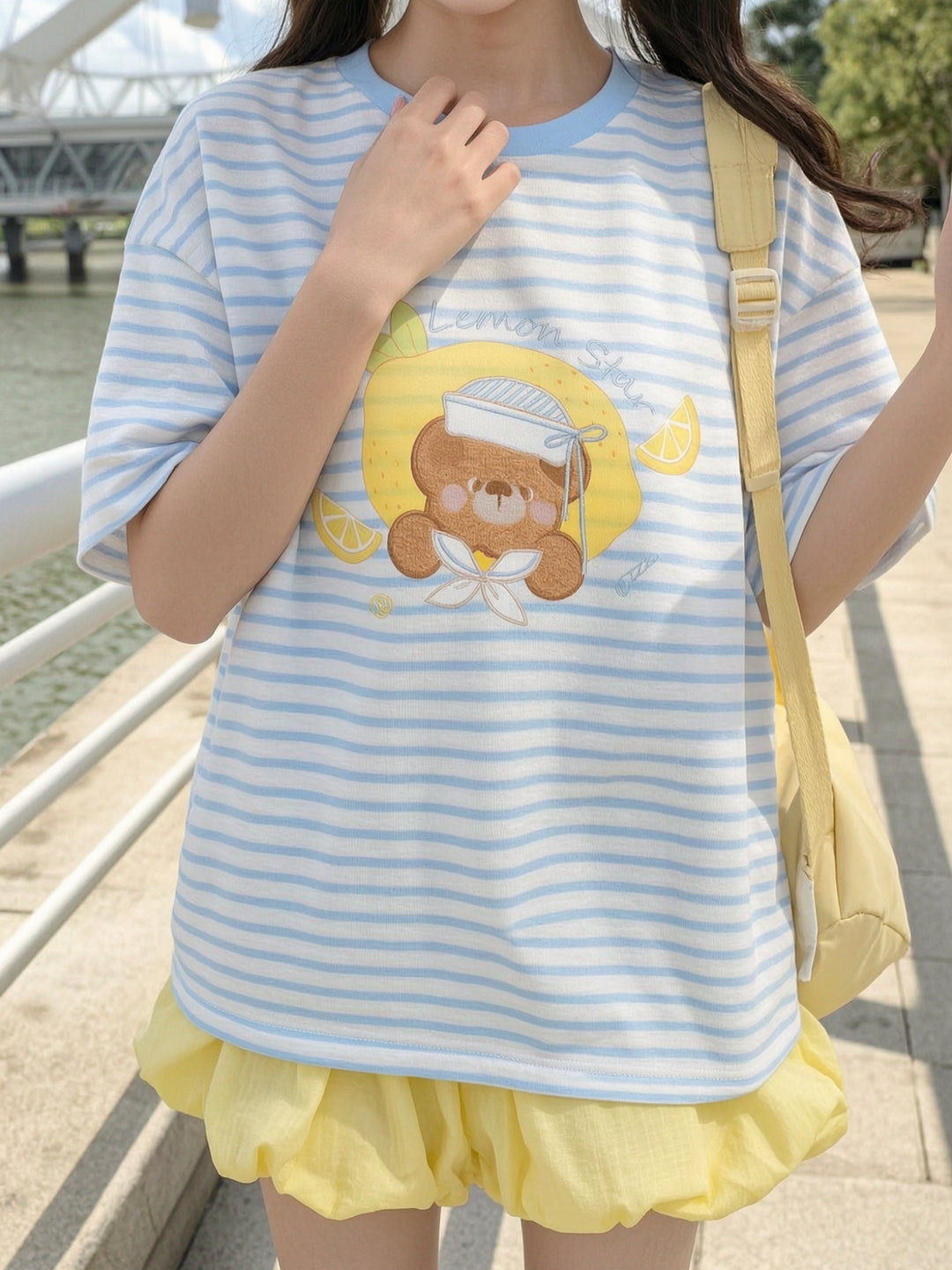 Lemon Sailor Bear Tee-Tops-ntbhshop